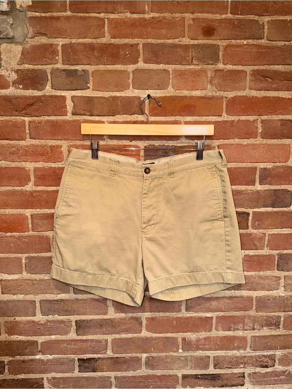 J. Crew Khaki Varick Chino Shorts - Neutral Beige Sz 33